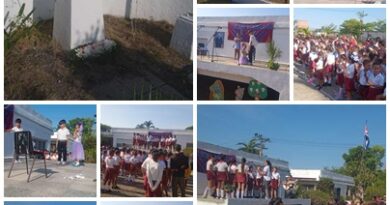 Efectúan matutino en escuela primaria santacruceña en homenaje a José Martí