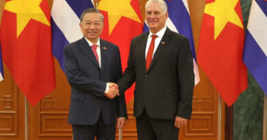 Díaz-Canel greets the Communist Party of Vietnam