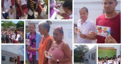 Pioneros y jóvenes santacruceños celebran acto municipal dedicado al 4 de abril