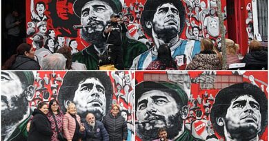 Argentina: comunistas de La Paternal funden a Fidel y Maradona en un mural Argentina: comunistas de La Paternal funden a Fidel y Maradona en un mural